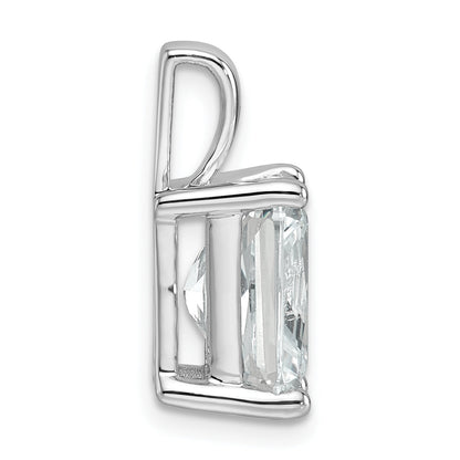 14K White Gold 4 Carat Certified Lab Grown Diamond Vs+ F+ Radiant Complete Four Prong Pendant