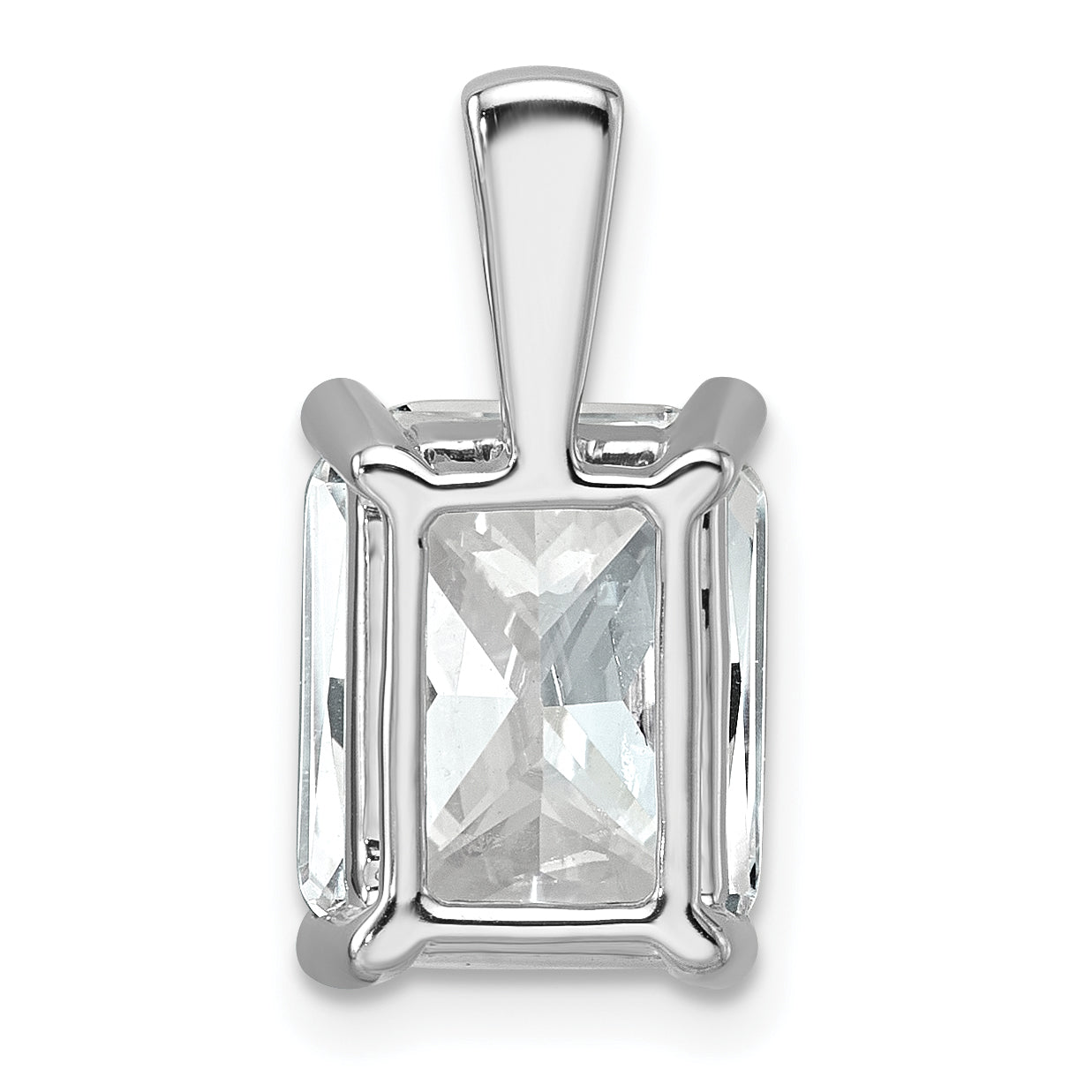 14k White Gold 4 Ct. Lab Grown Diamond VS/SI+ G+ Radiant Four Prong Pendant