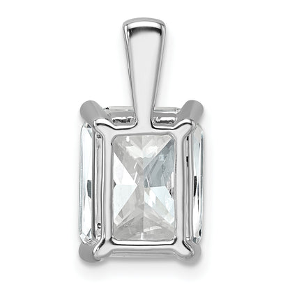 14k White Gold 4 Ct. Lab Grown Diamond VS/SI+ G+ Radiant Four Prong Pendant