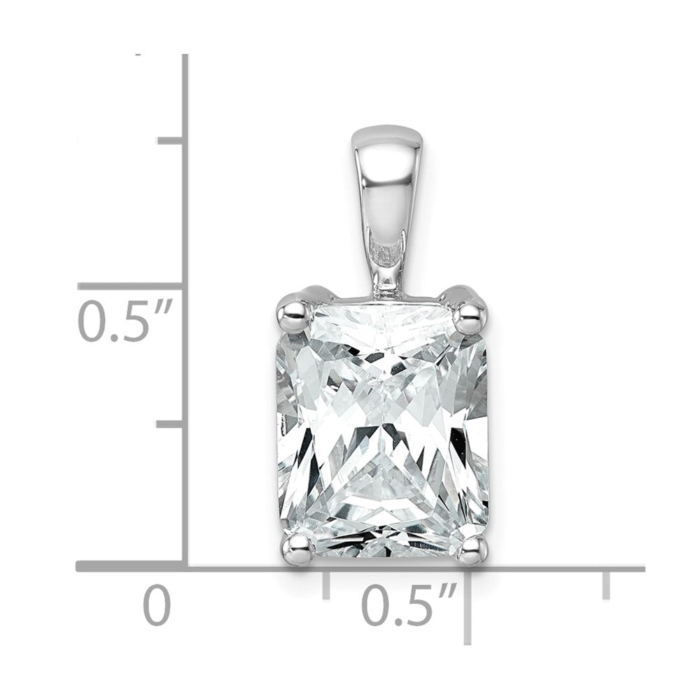 14k White Gold 4 Ct. Certified Lab Grown Diamond VS/SI+ G+ Radiant Complete Four Prong Pendant