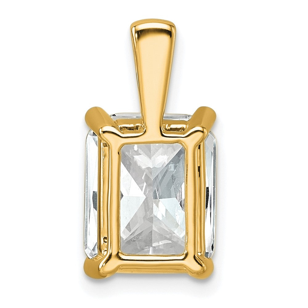 14k Yellow Gold 4 Ct. Lab Grown Diamond VS/SI+ G+ Radiant Four Prong Pendant