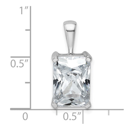 14k White Gold 5 Ct. Certified Lab Grown Diamond VS/SI+ G+ Radiant Four Prong Pendant