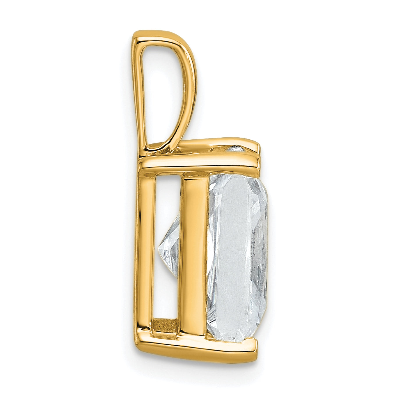 14K Yellow Gold 5 Carat Certified Lab Grown Diamond Vs+ F+ Radiant Complete Four Prong Pendant