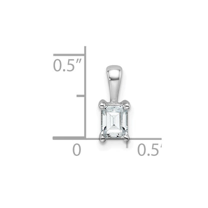 14k White Gold 1/2 Ct. Certified Lab Grown Diamond VS/SI+ G+ Emerald Complete Four Prong Pendant