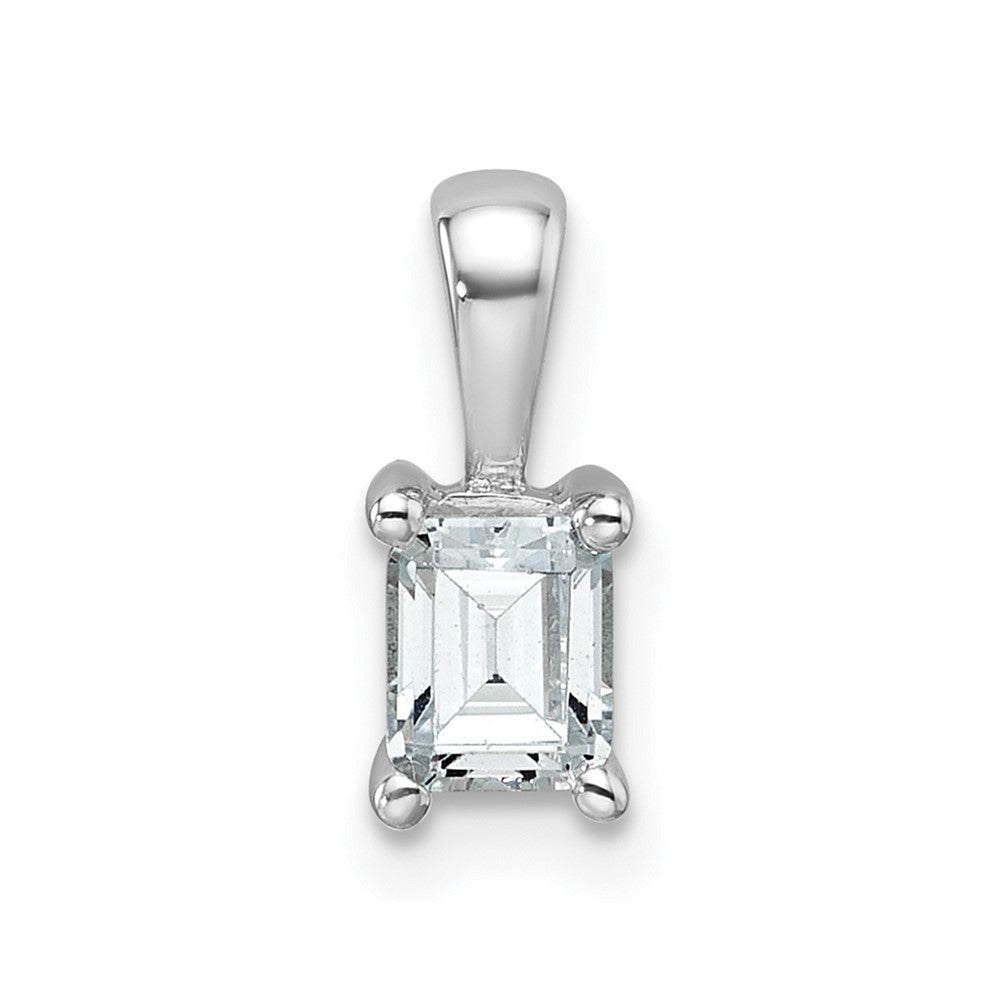 14k White Gold 1/2 Ct. Certified Lab Grown Diamond VS/SI+ G+ Emerald Complete Four Prong Pendant