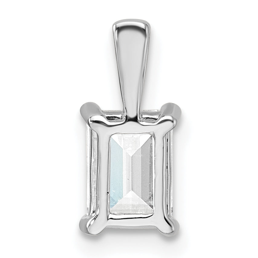 14k White Gold 1 Ct. Certified Lab Grown Diamond VS/SI+ G+ Emerald Four Prong Pendant