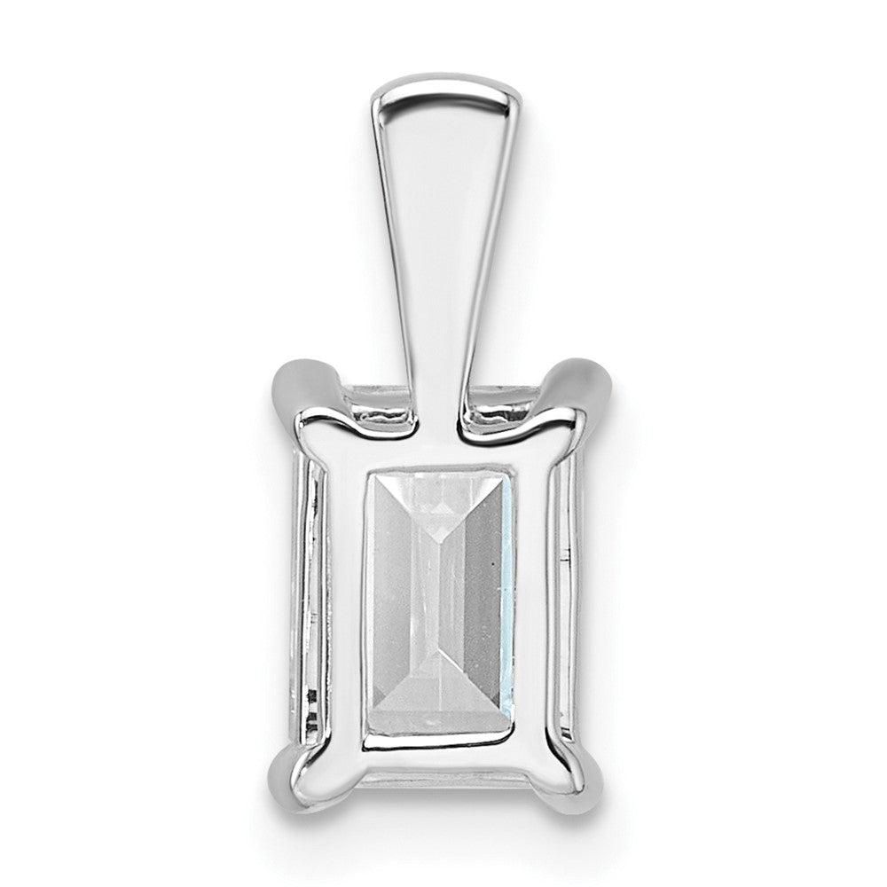 14K White Gold 1 1/2 Carat Lab Grown Diamond Vs+ F+ Emerald Complete Four Prong Pendant