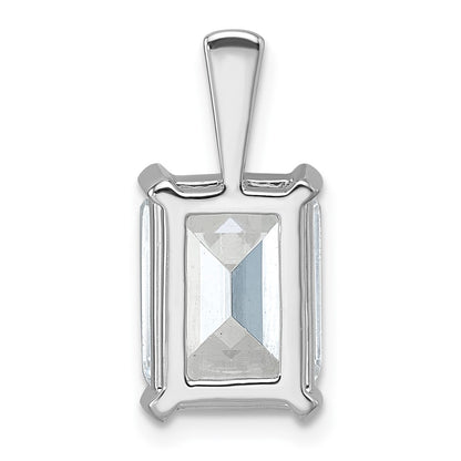 14k White Gold 4 Ct. Certified Lab Grown Diamond VS/SI+ G+ Emerald Complete Four Prong Pendant