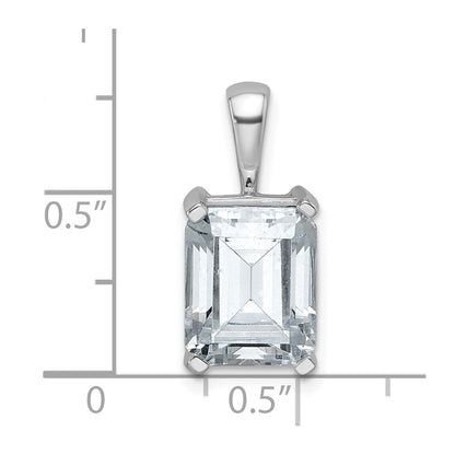 14k White Gold 4 Ct. Certified Lab Grown Diamond VS/SI+ G+ Emerald Complete Four Prong Pendant