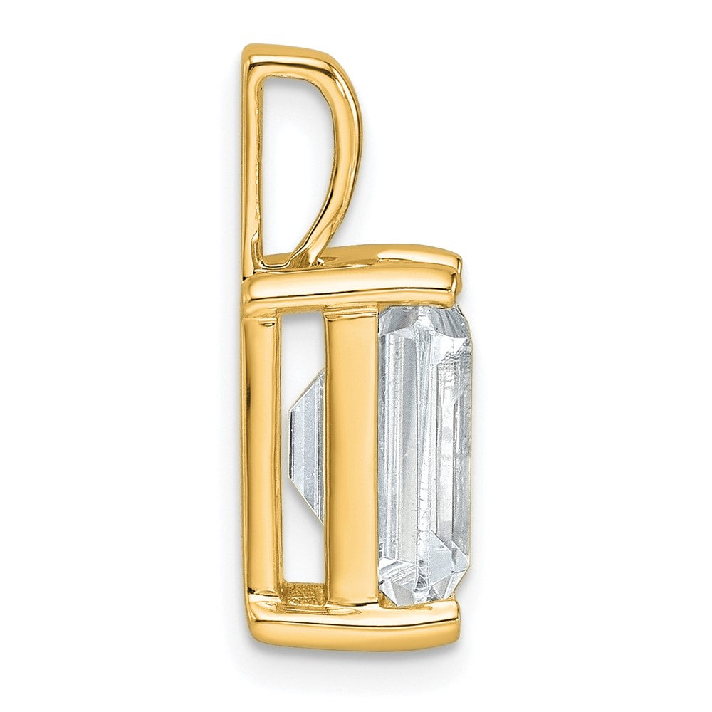 14k Yellow Gold 4 Ct. Certified Lab Grown Diamond VS/SI+ G+ Emerald Complete Four Prong Pendant