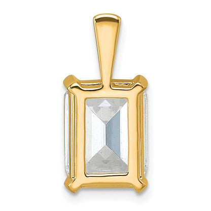 14k Yellow Gold 4 Ct. Certified Lab Grown Diamond VS/SI+ G+ Emerald Complete Four Prong Pendant