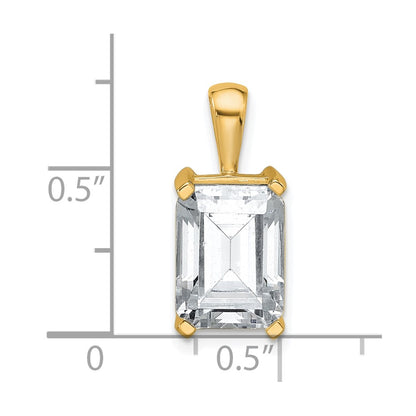 14k Yellow Gold 4 Ct. Certified Lab Grown Diamond VS/SI+ G+ Emerald Complete Four Prong Pendant