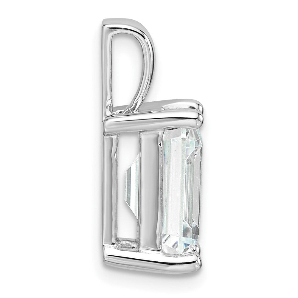 14k White Gold 5 Ct. Certified Lab Grown Diamond VS/SI+ G+ Emerald Complete Four Prong Pendant