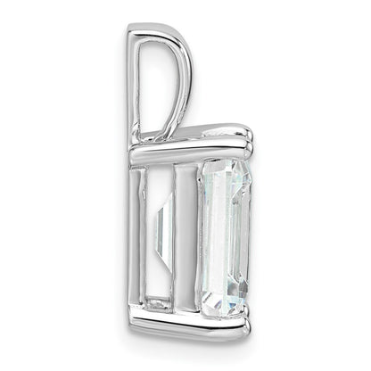 14k White Gold 5 Ct. Certified Lab Grown Diamond VS/SI+ G+ Emerald Complete Four Prong Pendant