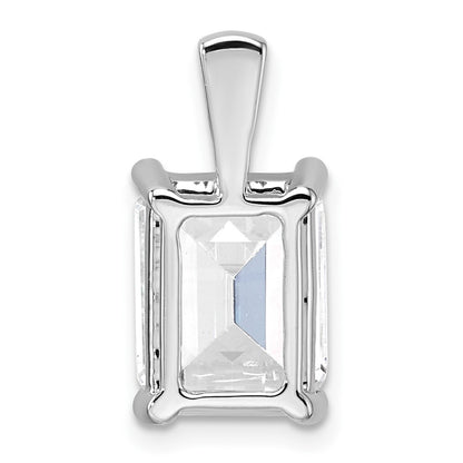 14k White Gold 5 Ct. Certified Lab Grown Diamond VS/SI+ G+ Emerald Complete Four Prong Pendant