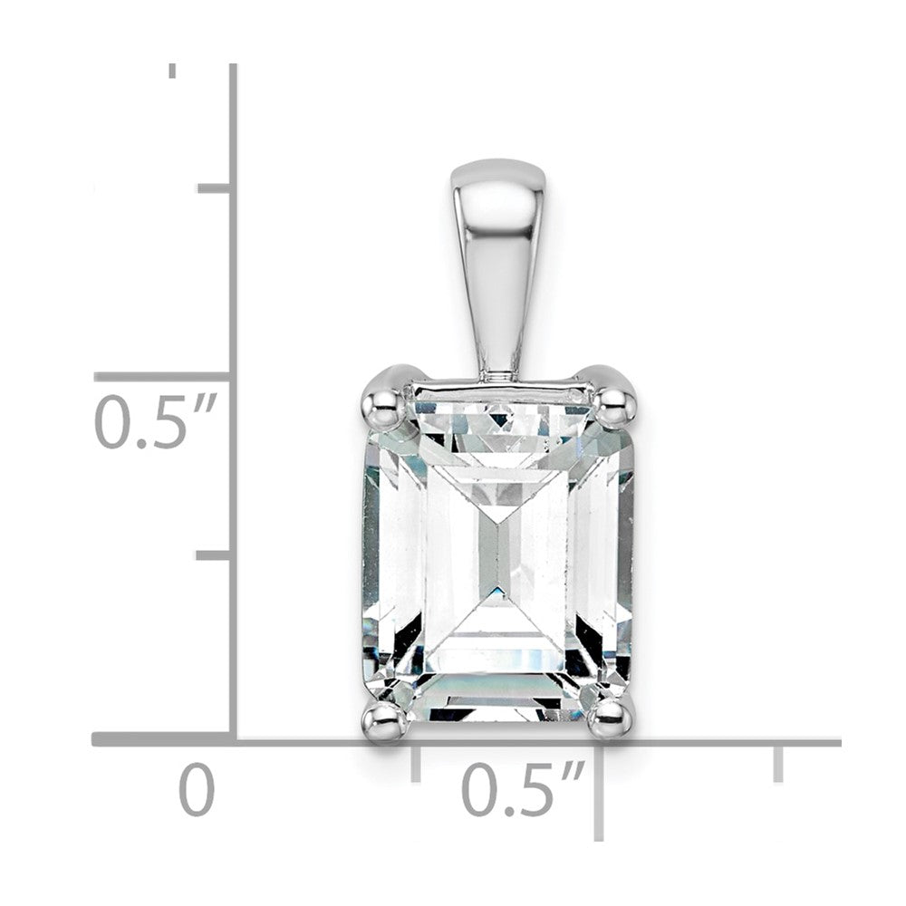 14k White Gold 5 Ct. Certified Lab Grown Diamond VS/SI+ G+ Emerald Complete Four Prong Pendant