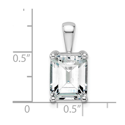 14k White Gold 5 Ct. Certified Lab Grown Diamond VS/SI+ G+ Emerald Complete Four Prong Pendant