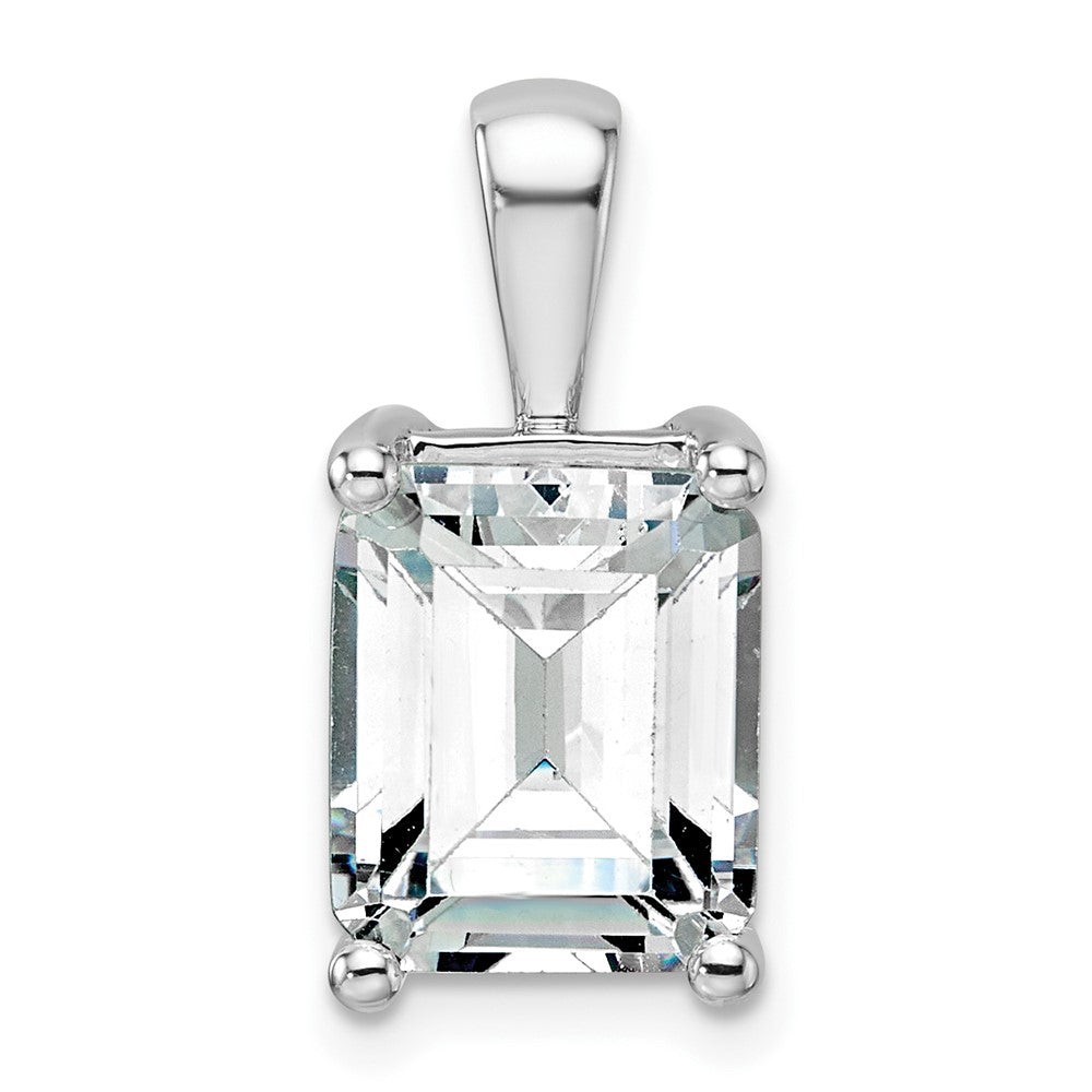 14k White Gold 5 Ct. Certified Lab Grown Diamond VS/SI+ G+ Emerald Complete Four Prong Pendant