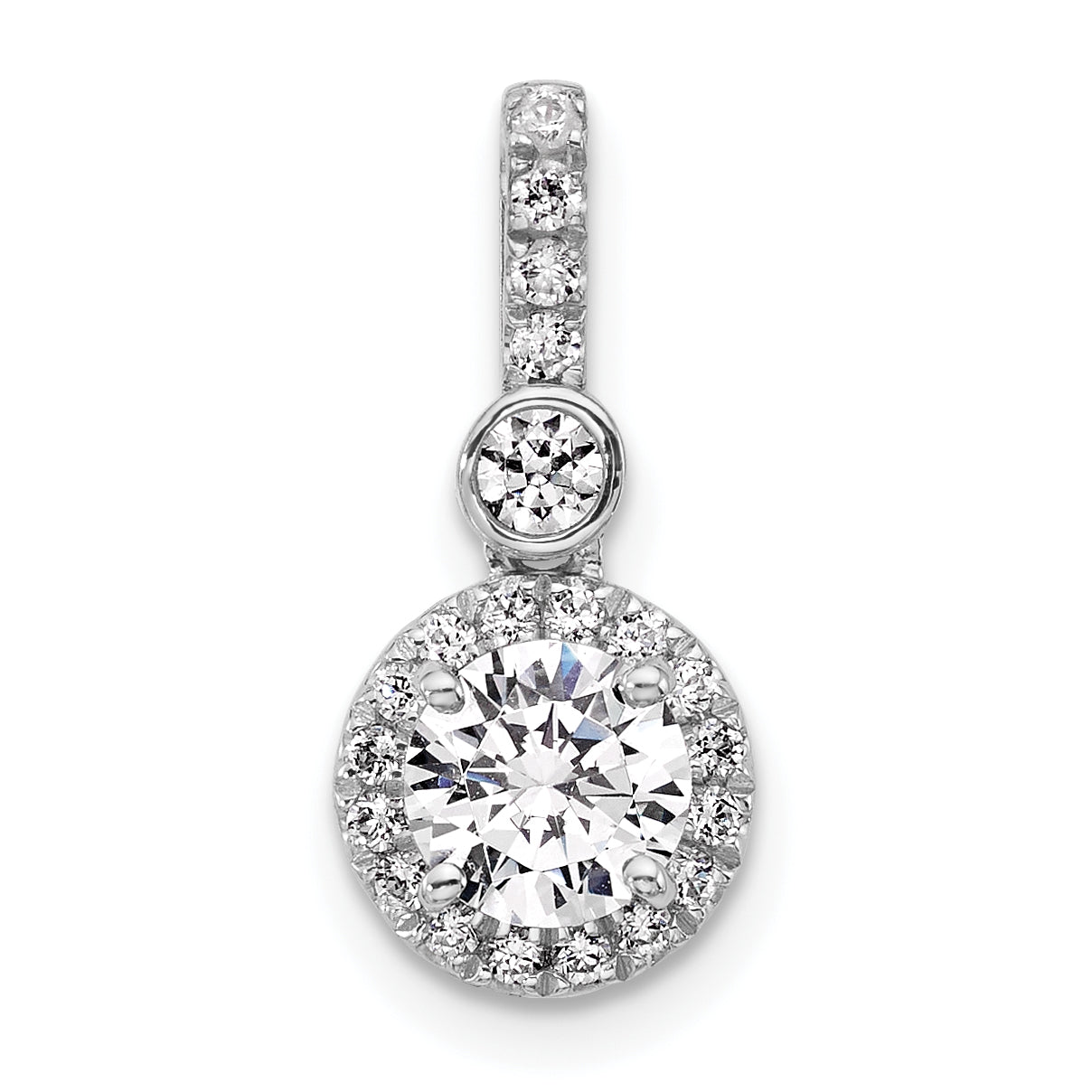 14k White Gold 14kw Lab Grown Diamond 0.75ctw Round VS+ F+ Pendant
