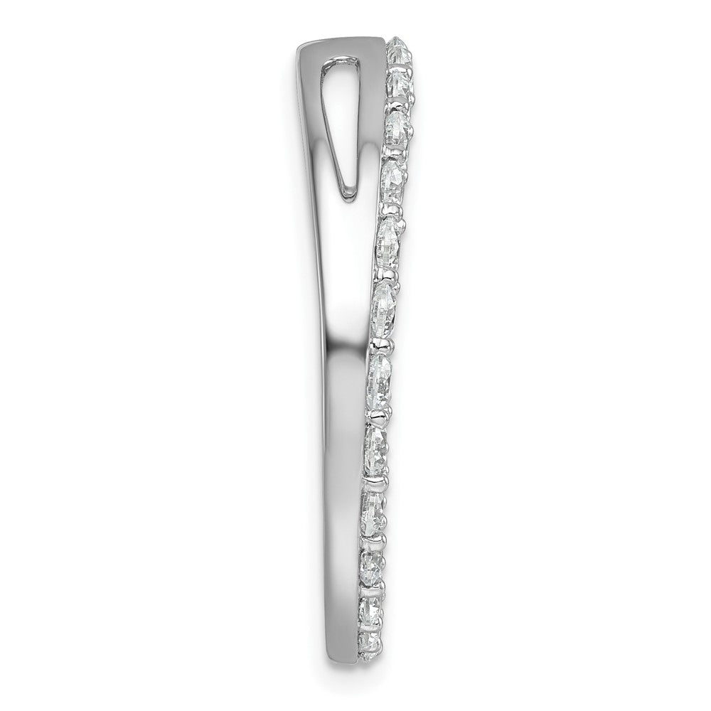 14k White Gold 3 Ct. Lab Grown Diamond VS/SI+ G+ Circle Chain Slide Pendant
