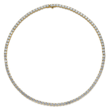 14k Yellow Gold 39 3/4 Ct. Lab Grown Diamond VS/SI+ G+ Round 22 inch Straight Tennis Necklace