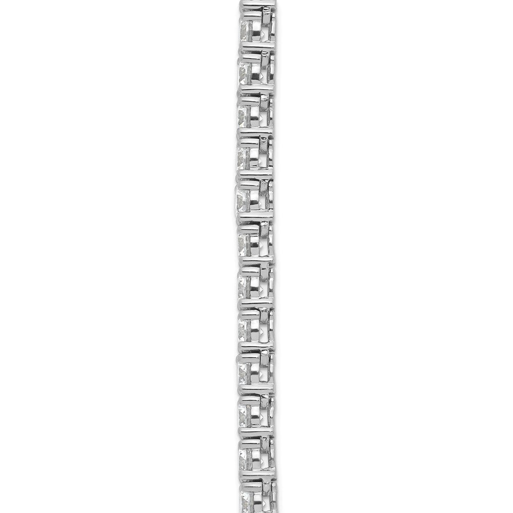 14K White Gold 26 1/5 Carat Lab Grown Diamond Vs+ F+ Complete Round 20 Inch Straight Tennis Necklace