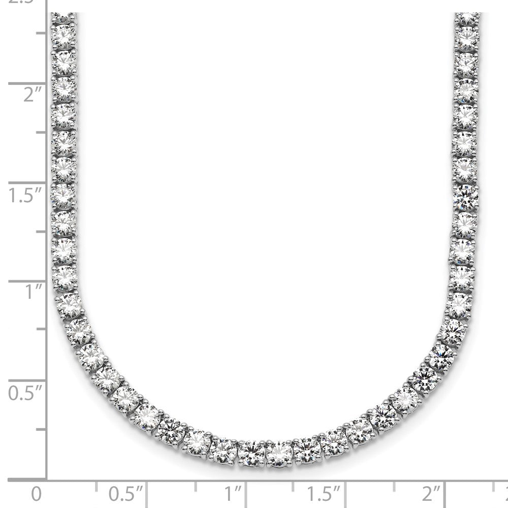 14K White Gold 26 1/5 Carat Lab Grown Diamond Vs+ F+ Complete Round 20 Inch Straight Tennis Necklace