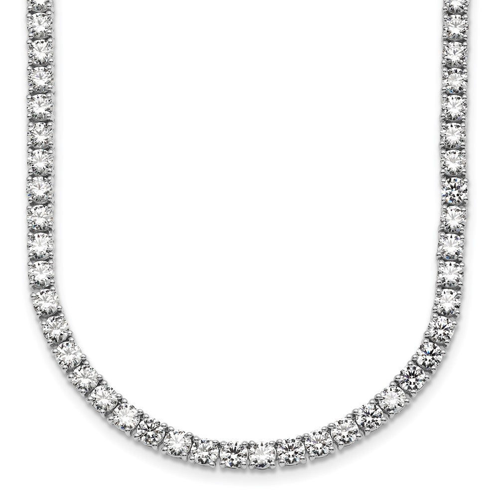 14K White Gold 26 1/5 Carat Lab Grown Diamond Vs+ F+ Complete Round 20 Inch Straight Tennis Necklace