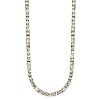 14k Yellow Gold 42 7/8 Ct. Lab Grown Diamond VS/SI+ G+ Round 24 inch Straight Tennis Necklace