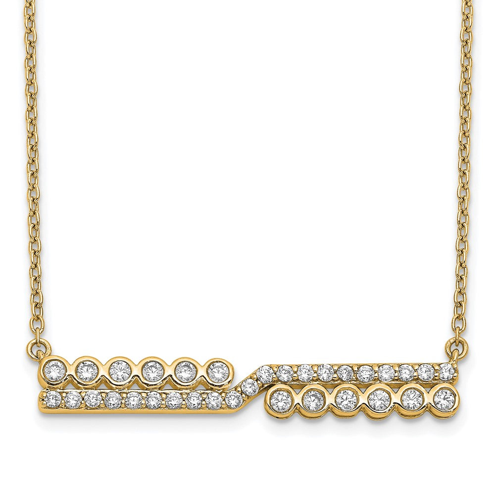 14k Yellow Gold Lab Grown Diamond VS/SI+ G+ Bar Necklace