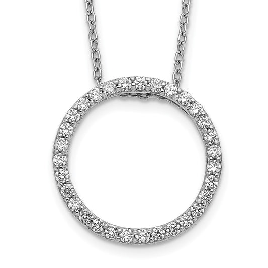 14k White Gold 1/2 Ct. Lab Grown Diamond VS/SI+ G+ 18 inch Round Pendant Necklace