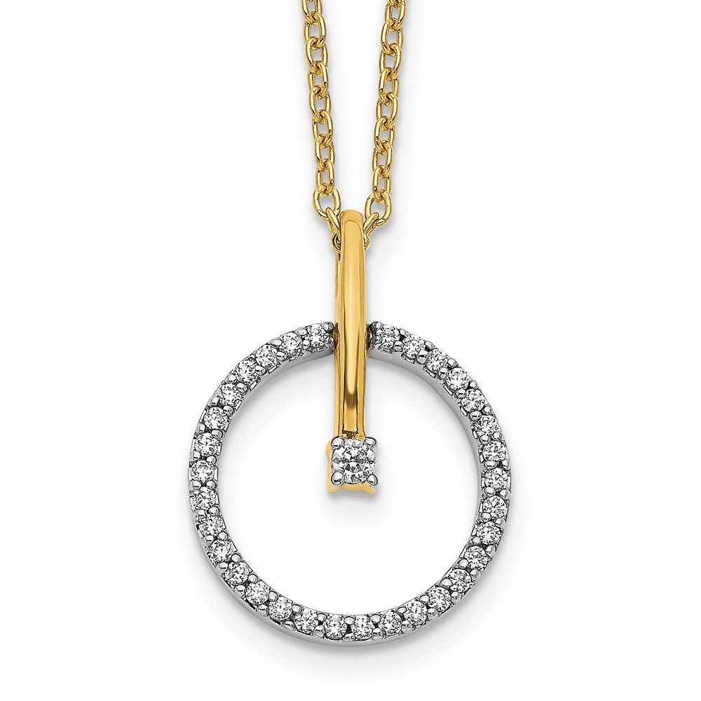 14k Two-Tone 1/5 Ct. Lab Grown Diamond VS/SI+ G+ 18 inch Circle Pendant Necklace