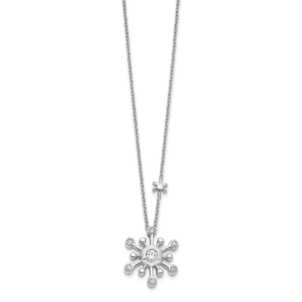 14K White Gold Lab Grown Diamond VS/SI+ G+ Snowflake Necklace