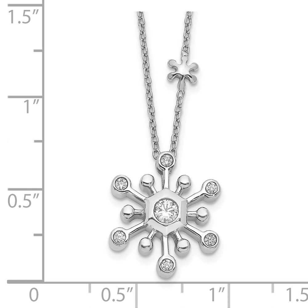 14K White Gold Lab Grown Diamond VS/SI+ G+ Snowflake Necklace