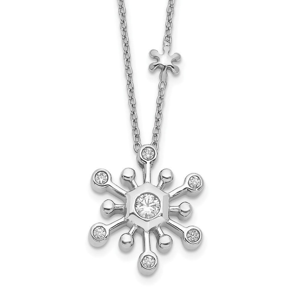 14K White Gold Lab Grown Diamond VS/SI+ G+ Snowflake Necklace
