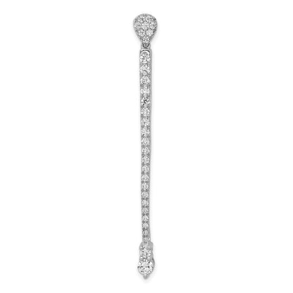 14k White Gold 1 Ct. Lab Grown Diamond VS/SI+ G+ Fancy Bar Chain Slide Pendant