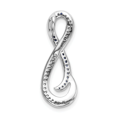 14k White Gold 14k White Gold 1/5ct. Diamond/Blue Diamond Infinity Chain Slide