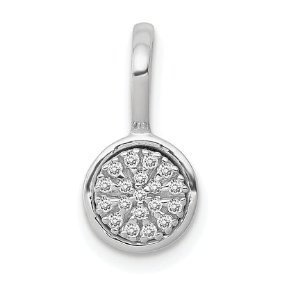 10K White Gold 1/10Ct. Diamond Circle Cluster Pendant