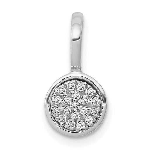 10K White Gold 1/10Ct. Diamond Circle Cluster Pendant