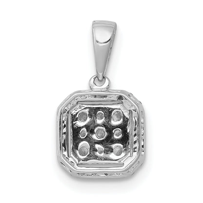 10K White Gold 1/4Ct. Diamond Square Cluster Pendant