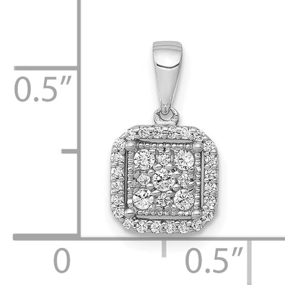 10K White Gold 1/4Ct. Diamond Square Cluster Pendant