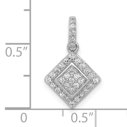 10K White Gold 1/4Ct. Diamond Cluster Pendant