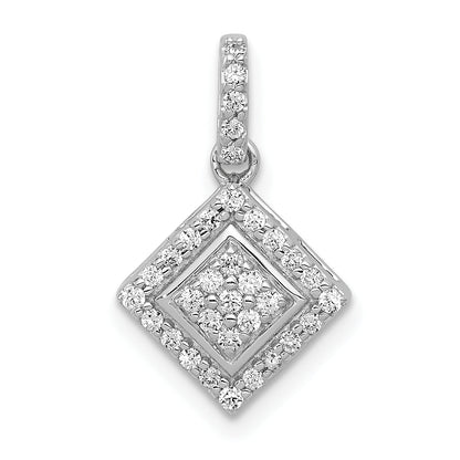 10K White Gold 1/4Ct. Diamond Cluster Pendant