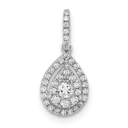 10K White Gold 1/4Ct.Diamond Teardrop Pendant