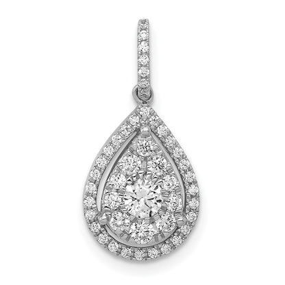 14k White Gold 1/2 Ct. Lab Grown Diamond VS/SI+ G+ Complete Teardrop Dangle Pendant
