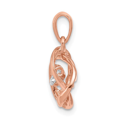 14k Rose Gold 1/5 Ct. Lab Grown Diamond VS/SI+ G+ Vibrant Intertwined Circles Pendant