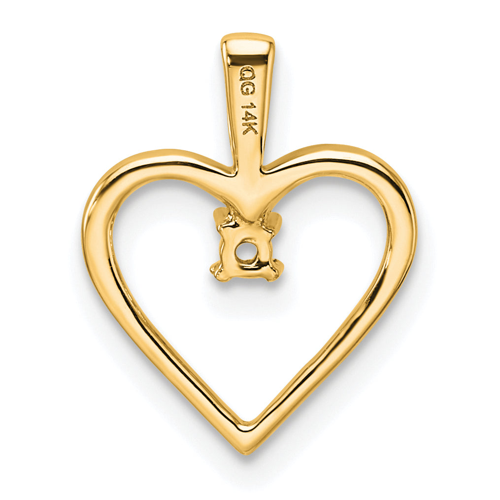 10K Yellow Gold Heart Pendant Mounting