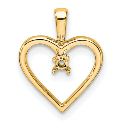 10K Yellow Gold Heart Pendant Mounting