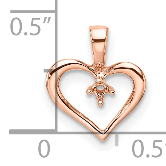 10K Rose Gold Heart Pendant Mounting