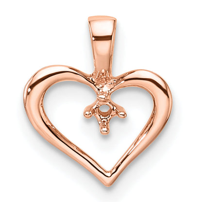 10K Rose Gold Heart Pendant Mounting